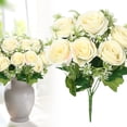 thumbnail image 1 of Peonies Artificial Flowers, Small Silk Flowers for Home Decor Indoor Fake Bouquet Faux Floral Arrangements Dining Table Centerpieces for Kitchen Party Decor Beige, 1 of 8