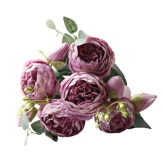 Artificial Peonies Silk Flowers and Hydrangeas,Rose Artificial Flowers,Peonies Artificial Flowers, Silk Peonies Flowers Fake Bouquet,Artificial Fake Flowers Wedding Valentines Bouquet Bridal Decor