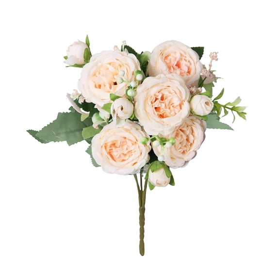 Peonies Artificial Flowers Vintage Faux Peony Bouquet Fake Flower for Vase Silk Floral Arrangements for Table Centerpiece Wedding Decoration Indoor Home Decor