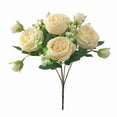 thumbnail image 1 of Peonies Artificial Flowers, for Home Decor Indoor Fake Bouquet Faux Floral Arrangements Dining Table Centerpieces Light Yellow by Toyeng, 1 of 5