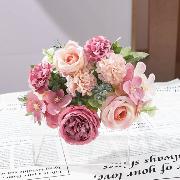 Peonies Artificial Flowers for Vase Filler Wedding Party Floral Arrangement Fake Flower for Table Centerpieces Home Decor, A