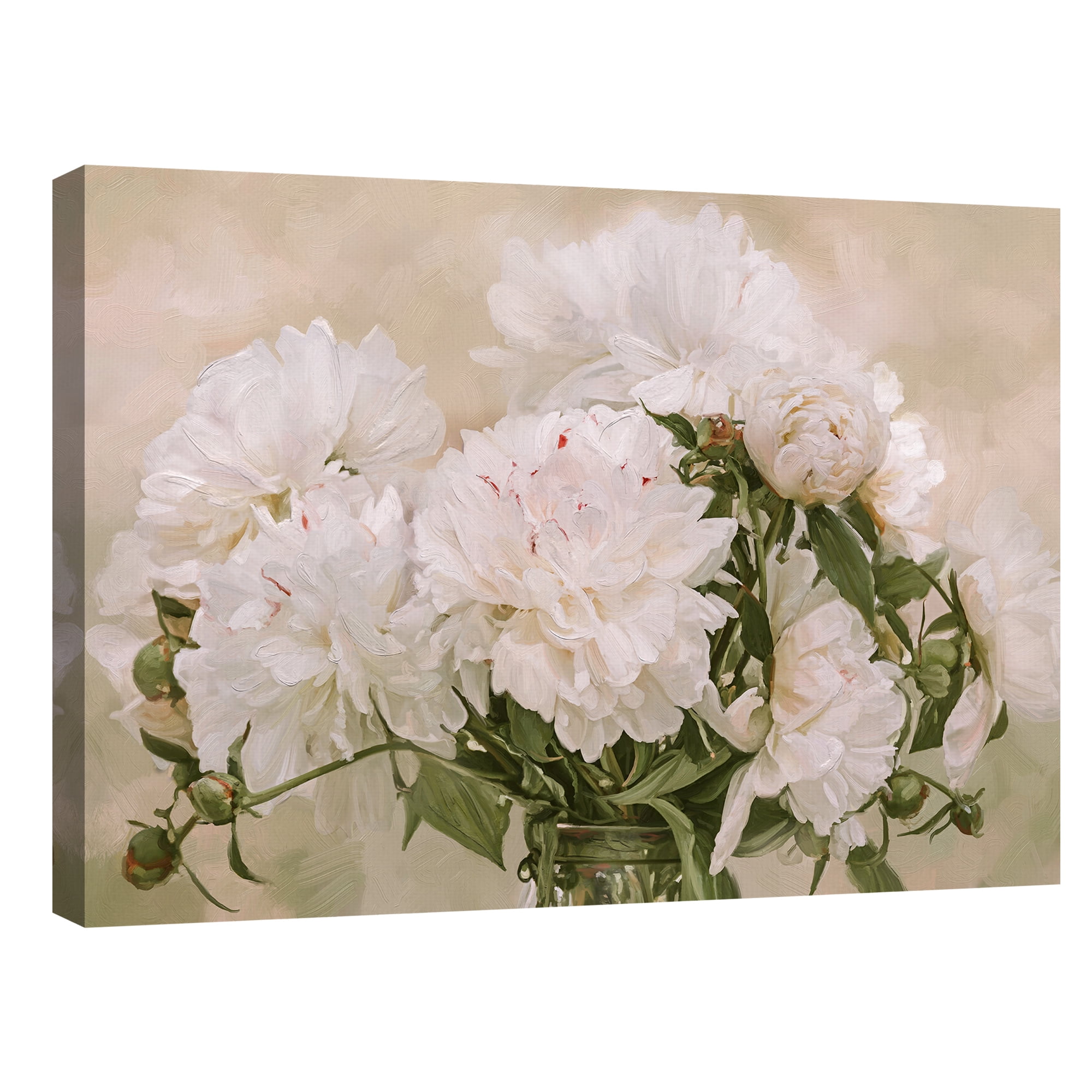 Peonies Blanc by Studio Arts Canvas Art Print
