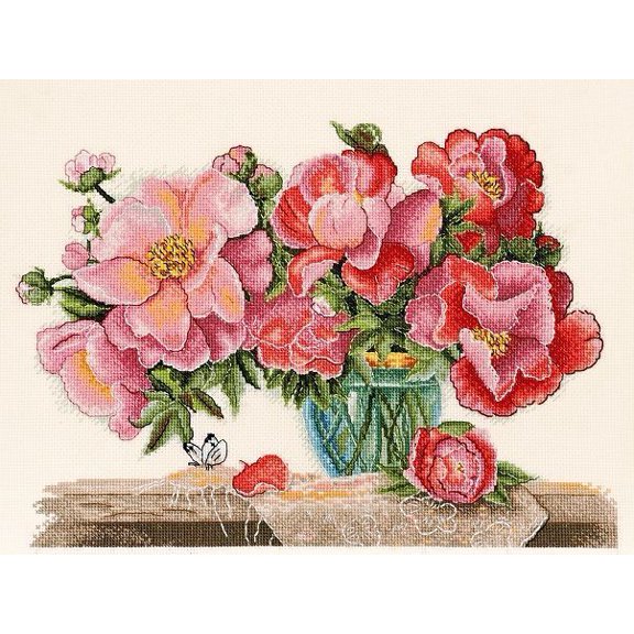 Peonies Counted cross stitch kit 1229A