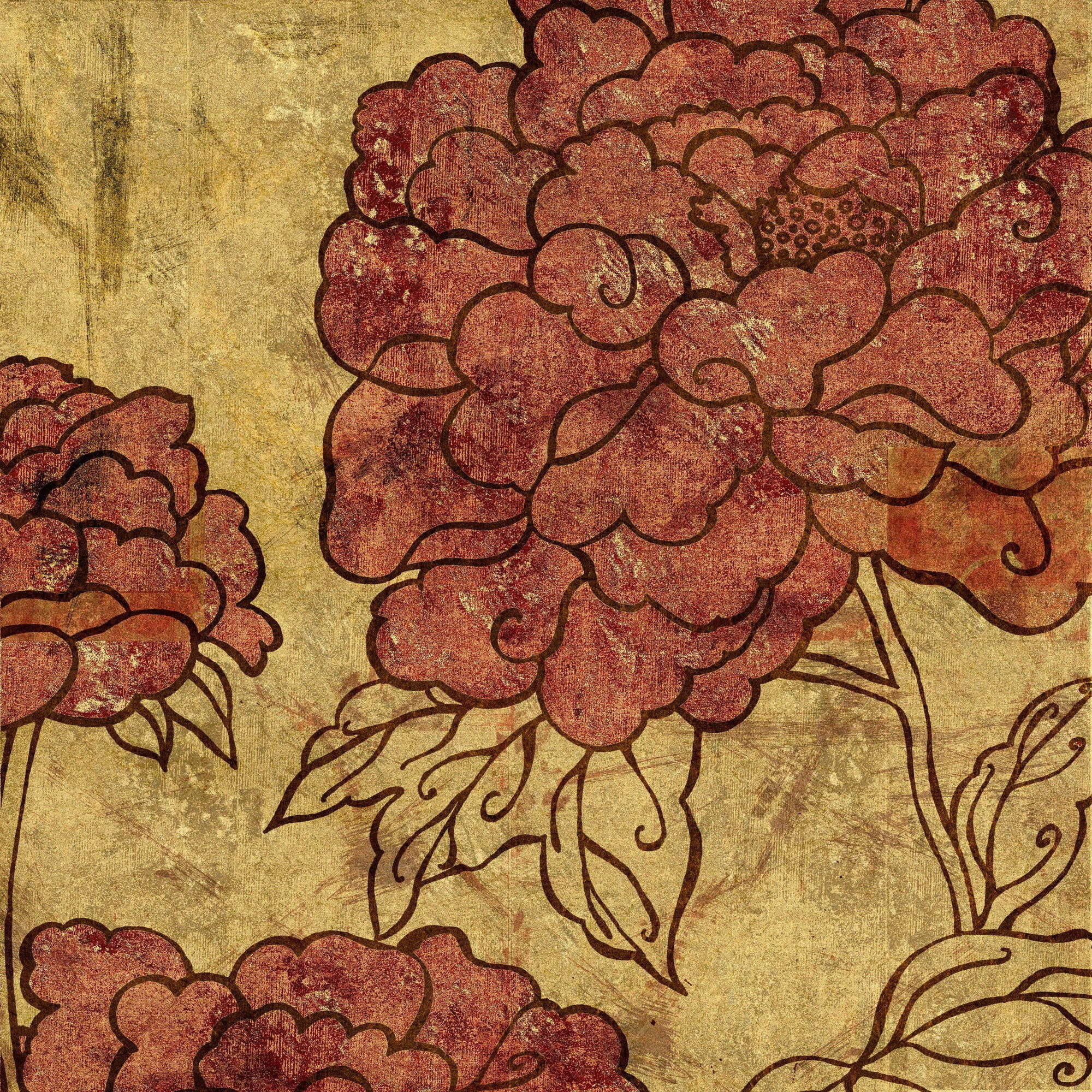 "Peonies I" Painting Print on Wrapped Canvas