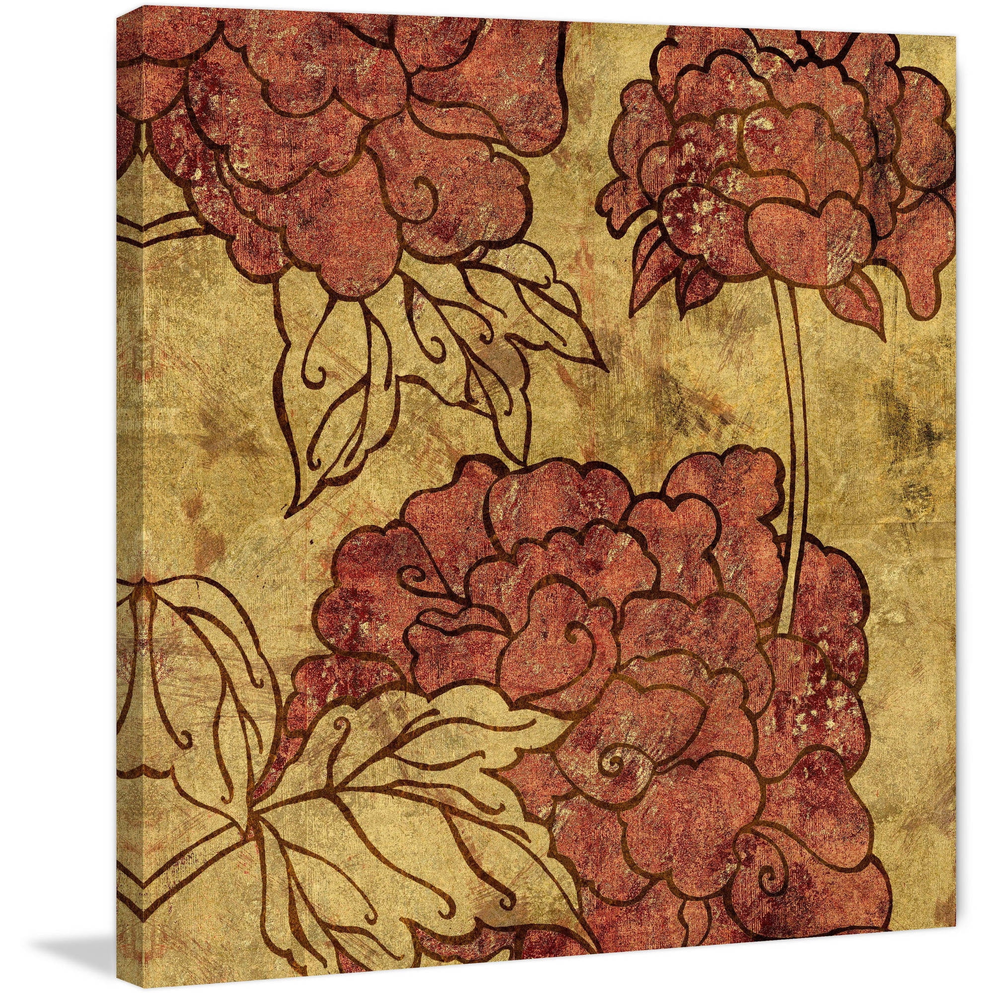 "Peonies II" Painting Print on Wrapped Canvas