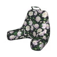 thumbnail image 1 of Peonies Reading Pillow Cover, Vintage Style Blooming Spring Flowers Pattern, Unstuffed Printed Bed Rest Case from Soft Fabric, XL Size, Dark Grey Green, by Ambesonne, 1 of 4