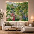 thumbnail image 1 of Peonies and Wildflowers in a Sunny Garden, Romantic Cottagecore Print for Home Decor Enthusiasts, Floral Impressionist Art, Birthday Gift, Tapestry Wall Hanging for Bedroom and Living Room, 1 of 7