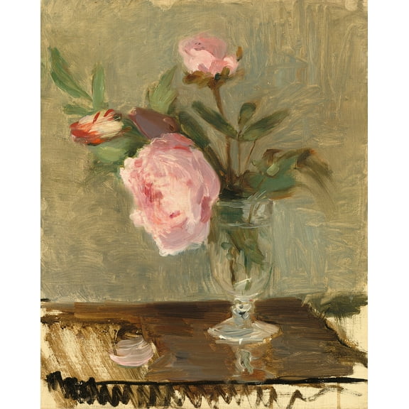 Peonies by Berthe Morisot - 12" x 18" Art Print Wall Decor