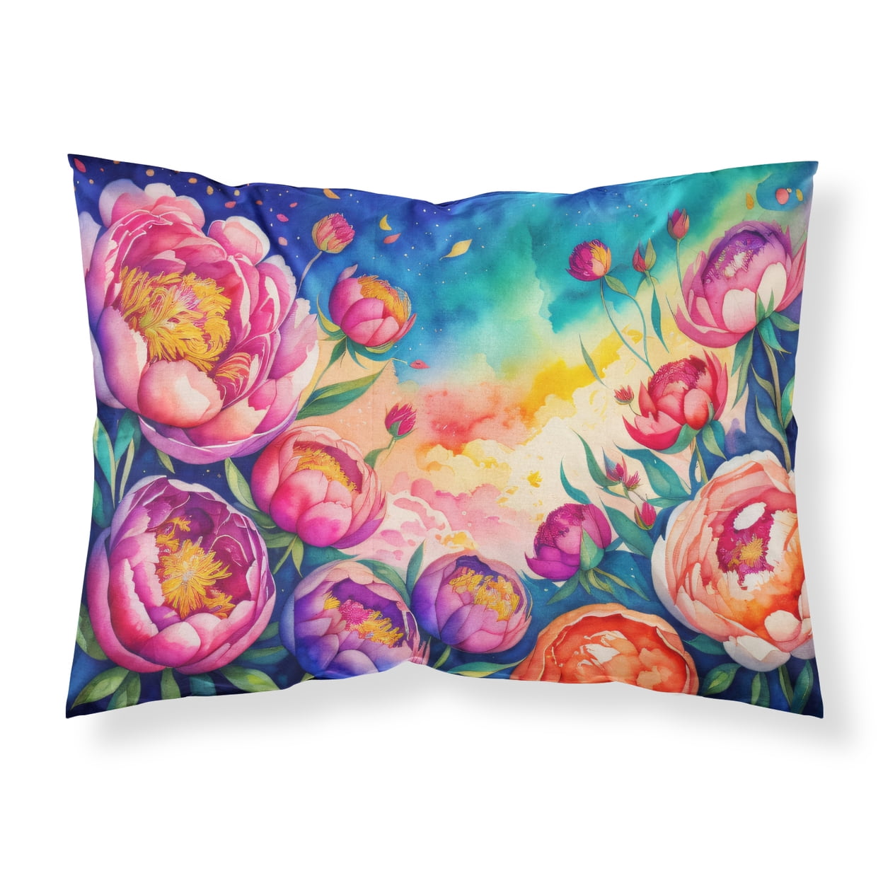 Peonies in Color Fabric Standard Pillowcase