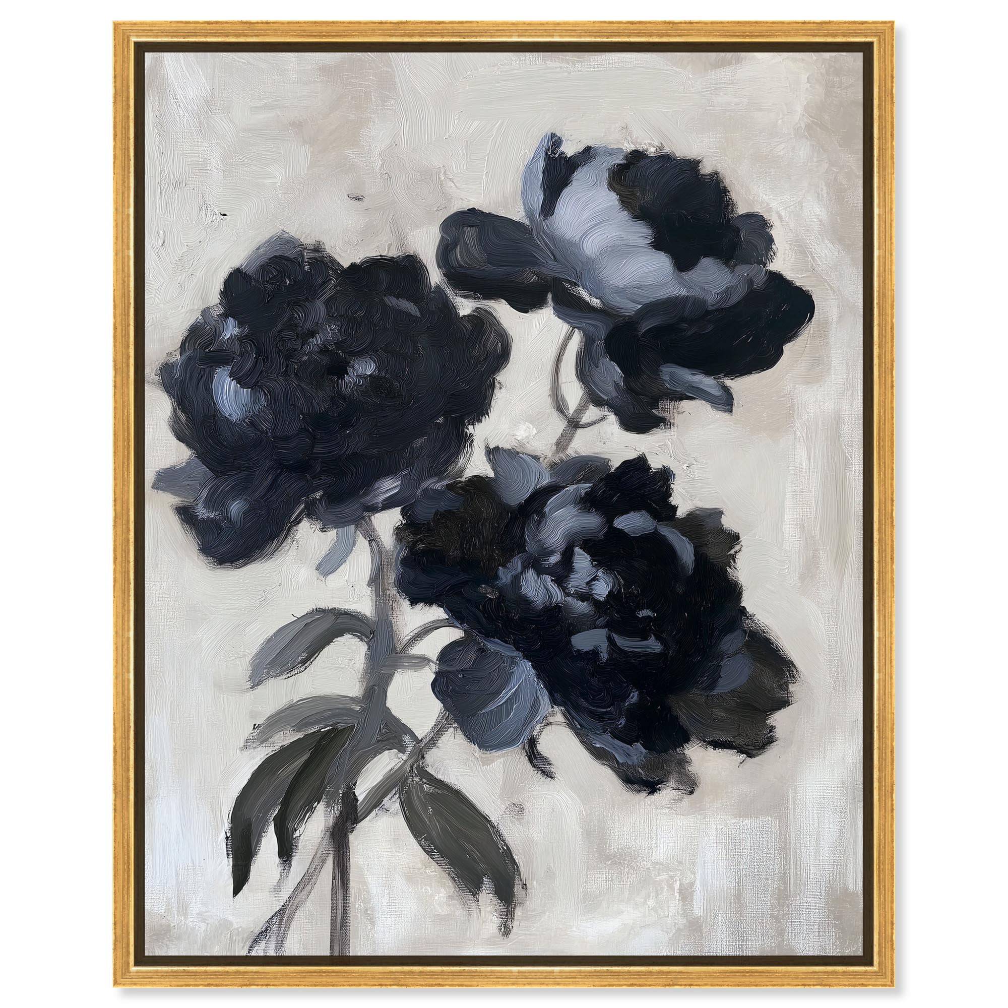 Peonies in Shadow Canvas Elegant Art Prints by Art Remedy, Gold Frame ...
