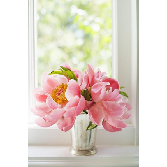 Peonies in Vase II, Botanical Unframed Photographic Print Wall Art by Karyn Millet Sold by ArtCom