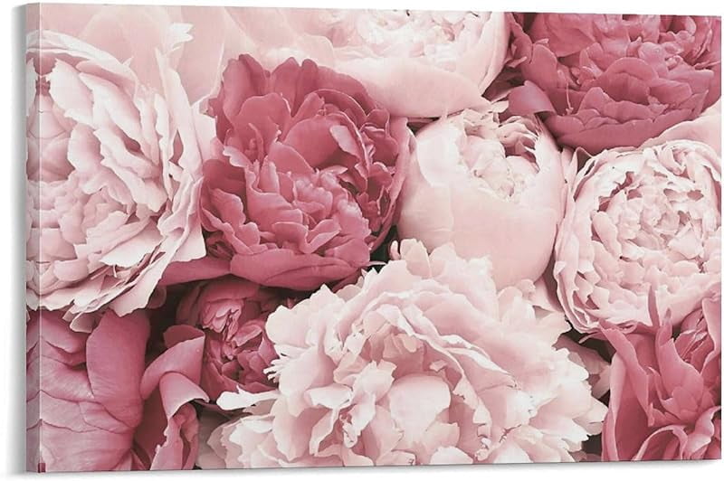 Peonies wall art pink peony wall art flower rose painting wall art ...