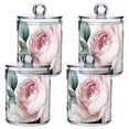 thumbnail image 1 of Peonies with Roses Leaves Romantic Translucent Plastic Cans Storage Canisters with Lid Set of 4, 1 of 7