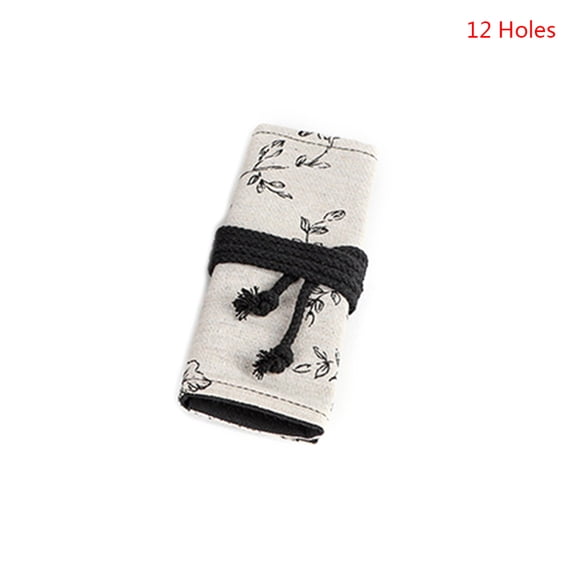 Peony 12/24/36/48/72 Holes Canvas Roll Pen Curtain Pencil Bag for Case Makeup Wr