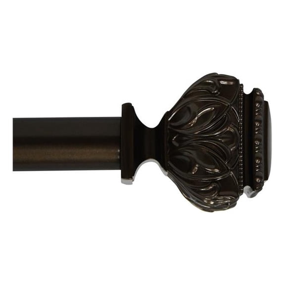 Peony Adjustable Single Curtain Rod 18" to 36"-Bronze