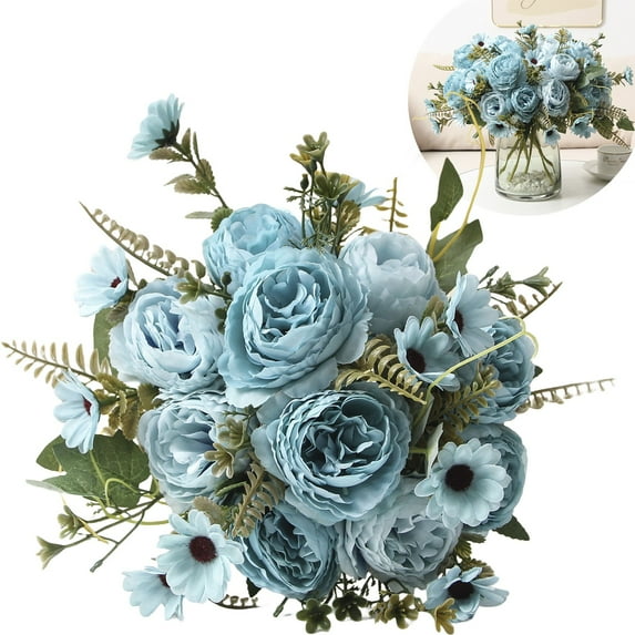 Artificial Peony Flower for Vase Arrangement, Kingtowag Artificial Peony Flowers for Vase Bouquet Wedding Table Centerpiece Decor - #B