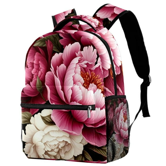 Peony Backpack Lightweight Bookbag Travel Rucksack Laptop Daypack for Women Men