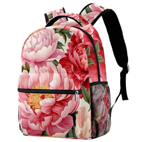 Peony Backpack Lightweight Bookbag Travel Rucksack Laptop Daypack for Women Men