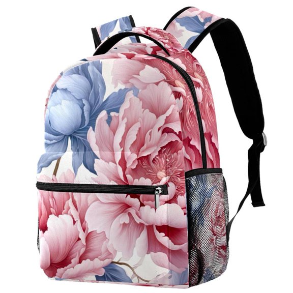 Peony Backpack Lightweight Bookbag Travel Rucksack Laptop Daypack for Women Men