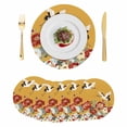 thumbnail image 1 of Peony Birds Round 15 Inch Placemats Set of 6, Farmhouse Japanese Budding Flowers Animals HeatResistant Non Slip Place Mats for Dining Table, Wipeable Braided Kitchen Table Mats for Housewarming, 1 of 9