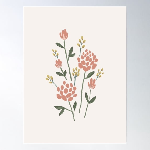 Peony Bouquet - Pink Poster Wall Art, Modern Wall Decor For Living Room Bedroom, 24x36 UNFRAMED