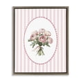 thumbnail image 1 of Peony Bouquet on Gentle Stripes Brown Framed Floater Canvas Wall Art, design by Christine Simpson Art, 1 of 10