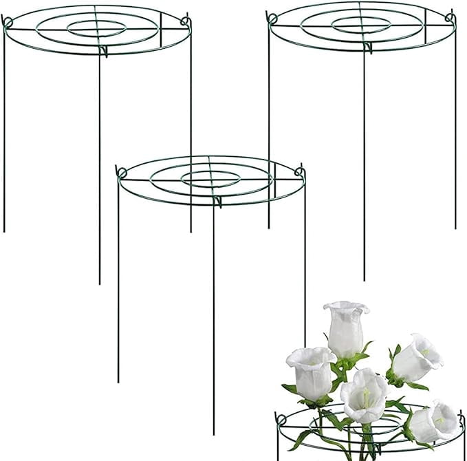 Peony Cages Set,Peony Cages and Supports 3 Pack, 12x16 Inch Heavy Duty Plant Support Cage Set for Peonies, Roses & Tomatoes – Garden Stakes & Plant Cages for Outdoor Plants