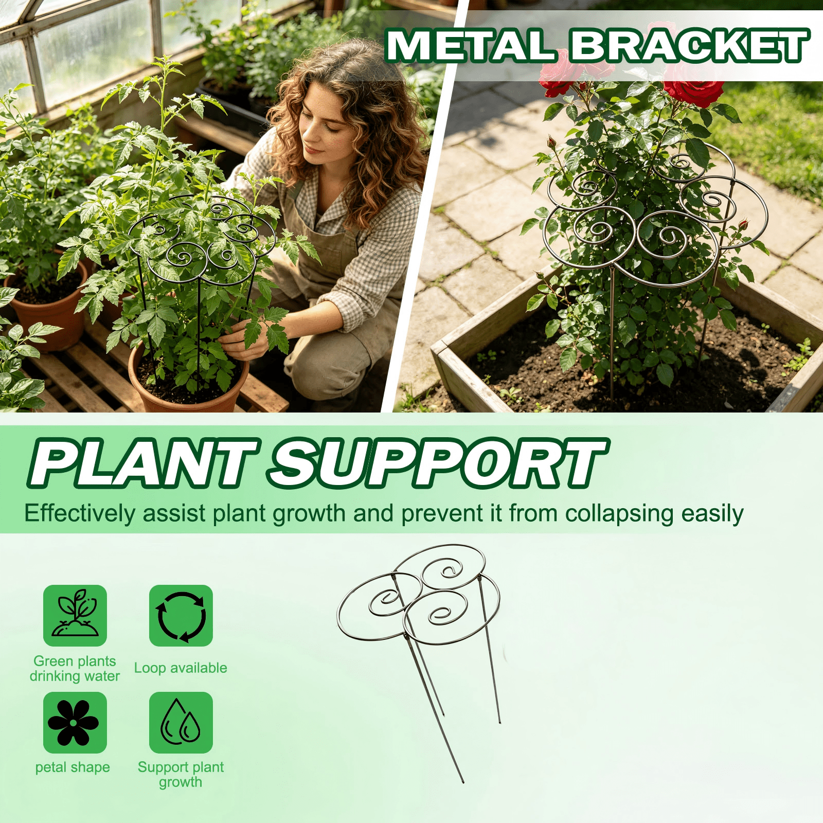 Peony Cages and Supports 1 pc, 15.74×15.74×15.74in Heavy Duty Metal Plant Cage for Outdoor Plants – Grow Through Flower Support Rings for Peonies, Roses, Tomatoes & Hydrangeas