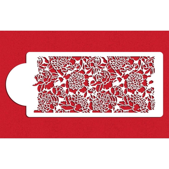 Peony Cake Side Stencil C1028 by Designer Stencils