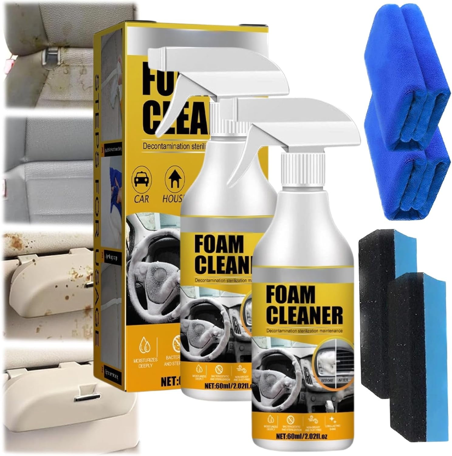 Peony Car Cleaner, 2025 New Multi-Purpose Foam Cleaner, Car Interior