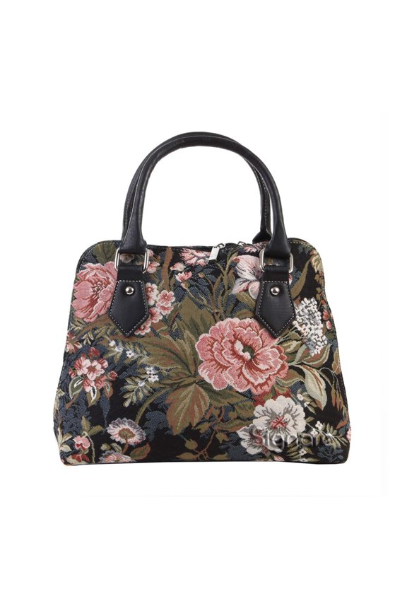 Peony Floral Convertible Top Handle Purse Handbag