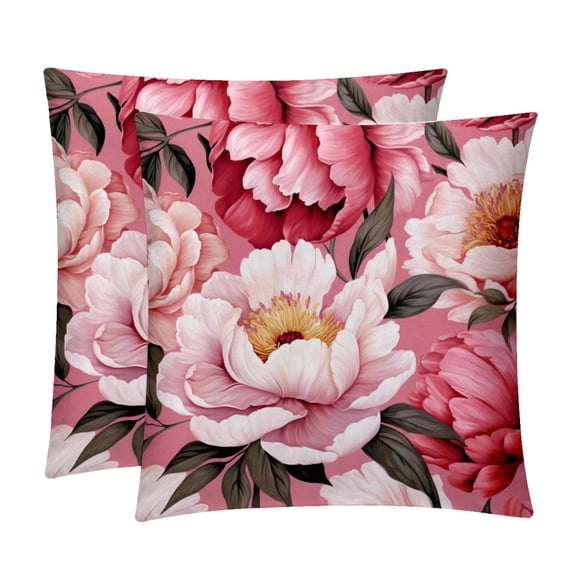 Peony Covers- Set of 2 Throw Pillows in Various Sizes (16x16, 18x18, 20x20 inches) with Stylish Patterns for Home Decor and Comfort - Pillow Inserts Included