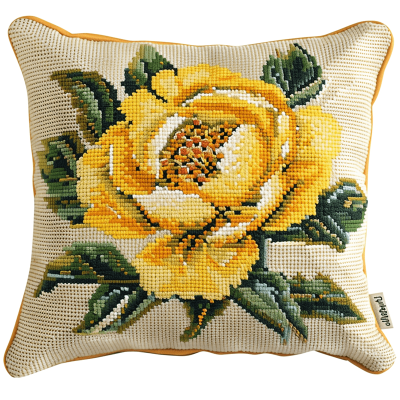 Peony Cross Stitch Pillow Cases Stamped Kits , 45X45cm , Cross Stitch Kits for Adults (11ct)