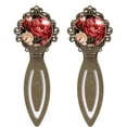 thumbnail image 1 of Peony Elegant Copper-Colored Lace Bookmarks for Book Lovers - Set of 2 Stainless Steel Book Markers, 1 of 5