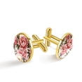 thumbnail image 1 of Peony Elegant Stainless Steel Cufflink Set for Formal Attire, Made of High-Quality Stainless Steel, for Business Meetings and Special Events, 1 of 6