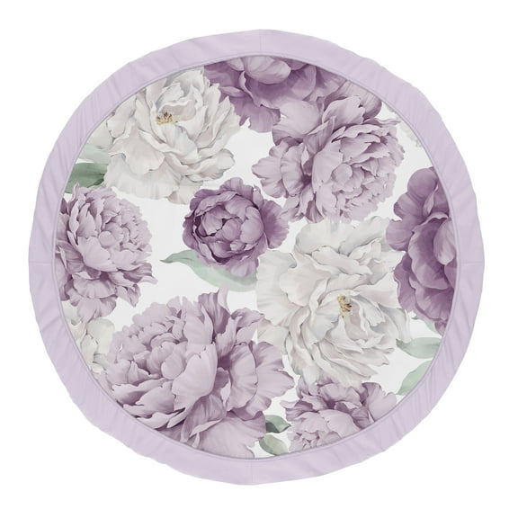 Sweet Jojo Designs Peony Floral Garden Purple and Ivory Baby Play Mat