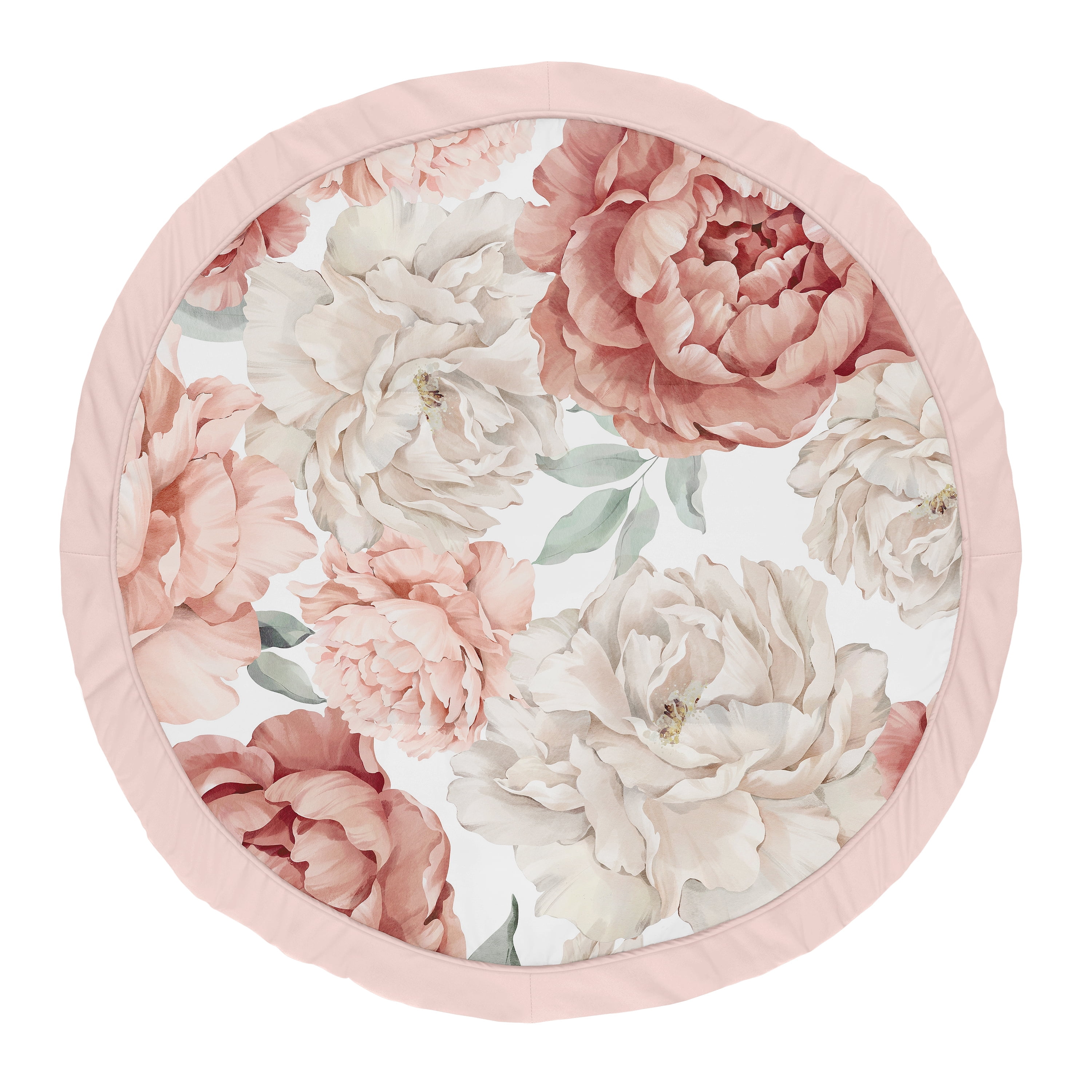 Sweet Jojo Designs Peony Floral Garden Pink and Ivory Baby Play Mat