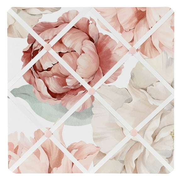 Sweet Jojo Designs Peony Floral Garden Pink and Ivory Photo Memo Board