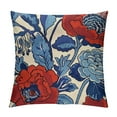 thumbnail image 1 of Peony Floral Red and Blue Euro Sham Pillow Covers Chinoiserie Style Pillow Case Asian Throw Pillow Cushion Cover Farmhouse Pillowcase Home Decor for Sofa Couch Bed Office Car, 1 of 5