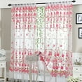 thumbnail image 1 of Peony Floral Sheer Voile Curtain Flower Tulle Transparent Window Treatment for Living Room Bedroom Glass Door (Pink), 1 of 8