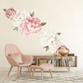 thumbnail image 1 of Peony Floral Wall Decal Peonies Blossom Wall Stickers Pink Rose Peel and Stick for Livingroom Flower Decals Modern Room Decor, 1 of 6