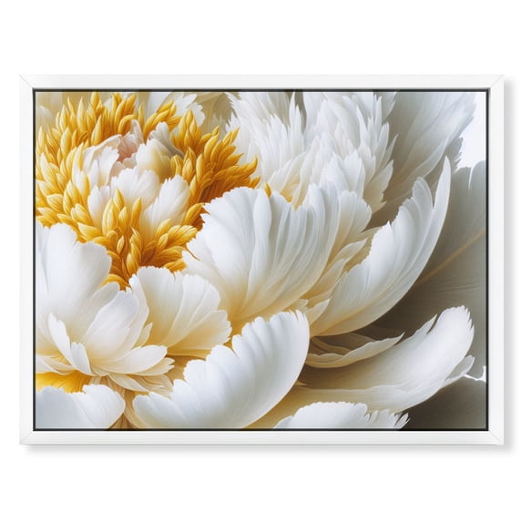 Peony Flower Canva Wall Art Modern Floral Picture Poster Print Abstract White Blossom Artwork for Bedroom Bathroom Kitchen Dining Room Home Decor 16×12inch