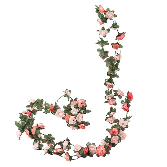 Peony Flower Garland, Artificial Peony Vine Flowers with Green Leaves, Hanging Fake Peony Vine for Room Anniversary Wedding Birthday Christmas Wall Arch Decor, Champagne Flower, 3 Pcs,98.4Inches