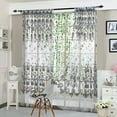 thumbnail image 1 of Peony Flower Sheer Window Curtain for Bedroom Length Floral Embroidered Tulle Gauze Drape for Living Room Embroidery Rod Pocket Top 1 Panel, 1 of 6