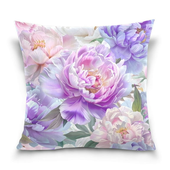 Peony Flower Throw Pillow Covers Couch Pillowcases Decor for Bed Sofa 18" x 18"