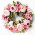 thumbnail image 1 of Peony Flower Wreath for Front Door 19" Artificial Spring Fake Flower Wreath for Mother's Day Door Window Wall Decor Women Mother Gift, 1 of 7