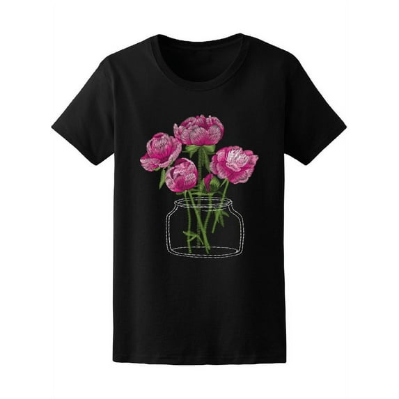 Peony Flowers In Vase T-Shirt Women -Image by Shutterstock, Female Small