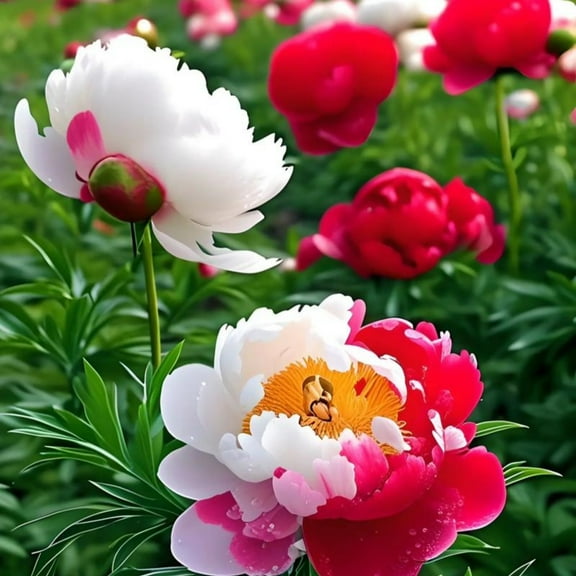 Peony- Garden Elegance Decoration - Perfect for Borders - Striking, Premium Garden Stakes, Hard-Resistant,