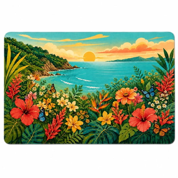 Peony Grove Hummingbird Garden Rectangle Rug for Studio - Walmart.com