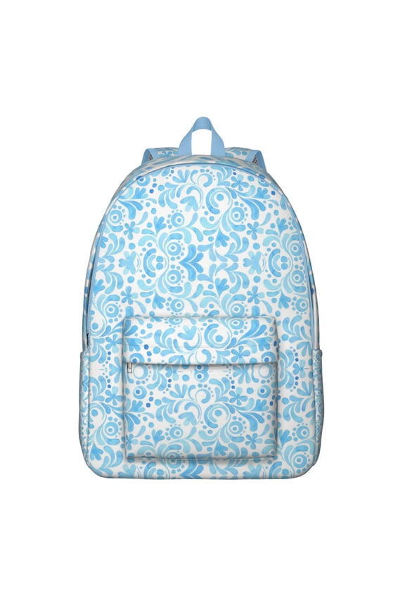 Peony & Hummingbird Backpack - Vintage Waterproof Bookbag with Romantic Nectar Flower Design